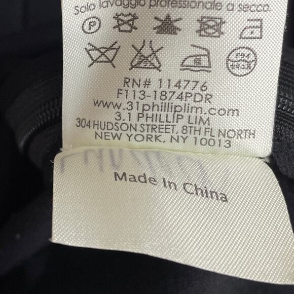 3.1 Phillip Lim Black Ponte Knit Peplum Long Sleeve Top Size 8 - Picture 6 of 10